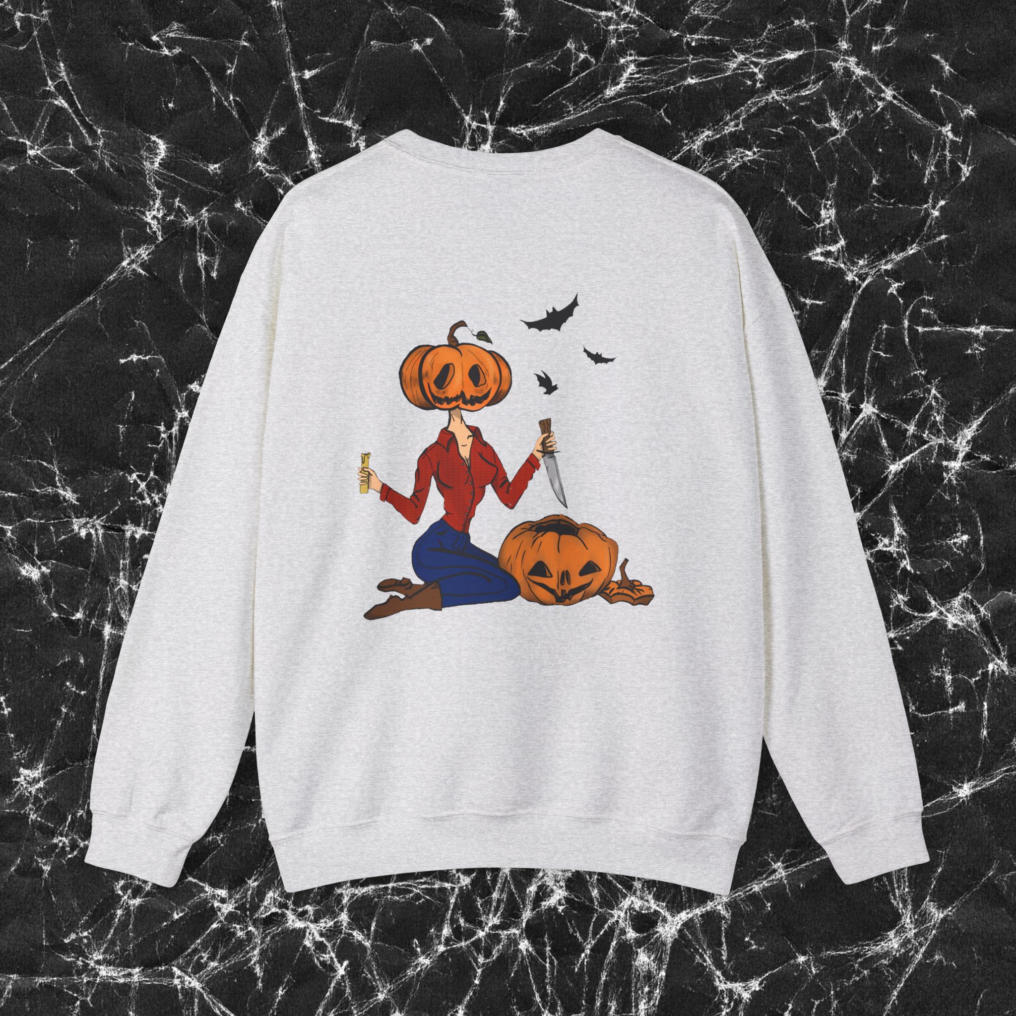 10435420377390265835_2048_custom.jpeg Pumpkin Carving Sweatshirt, Crewneck Jumper, Fall Harvest Sweater, Autumn Pullover, Spooky Season Top - Image 15
