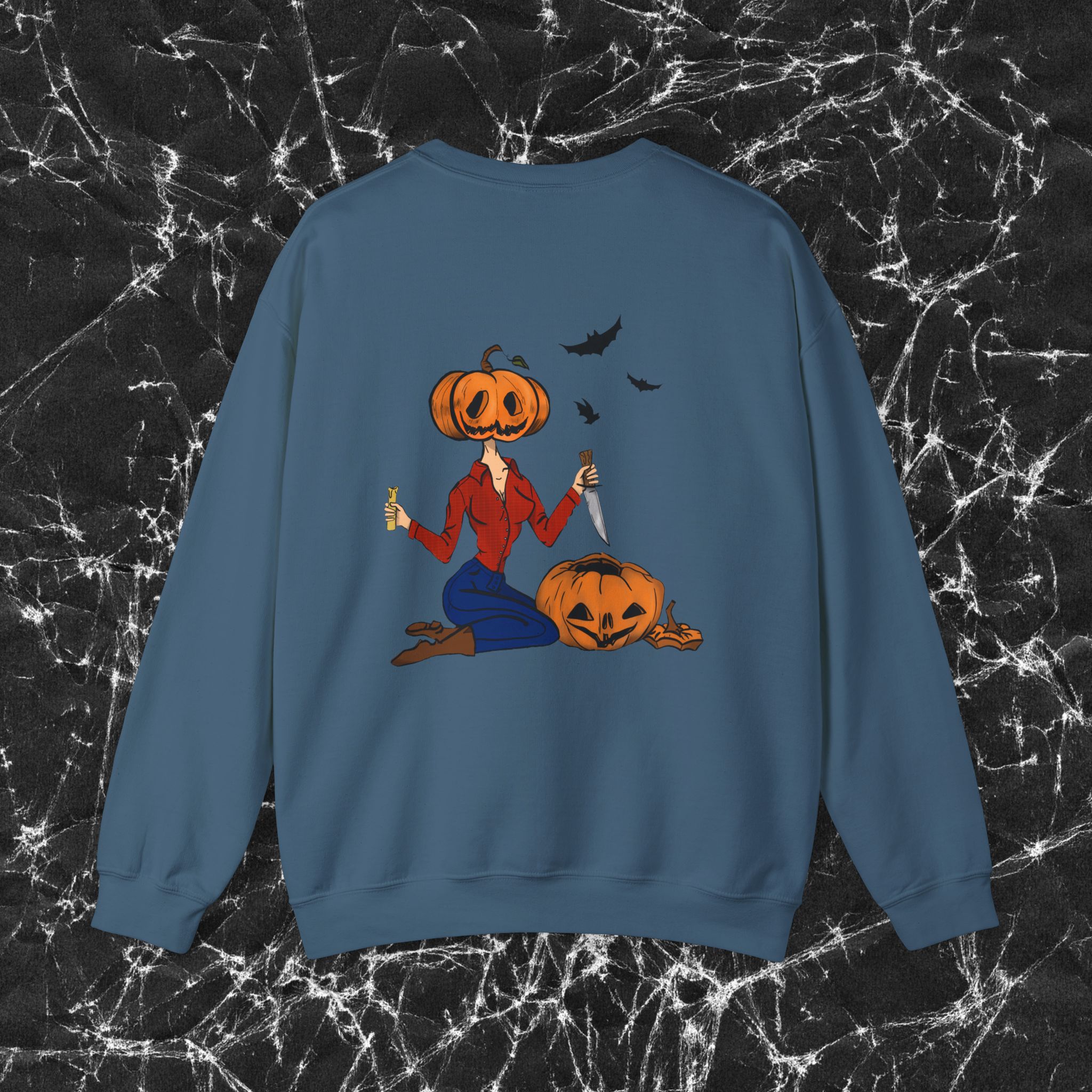 10483220856796908770_2048_custom.jpeg Pumpkin Carving Sweatshirt, Crewneck Jumper, Fall Harvest Sweater, Autumn Pullover, Spooky Season Top - Image 7