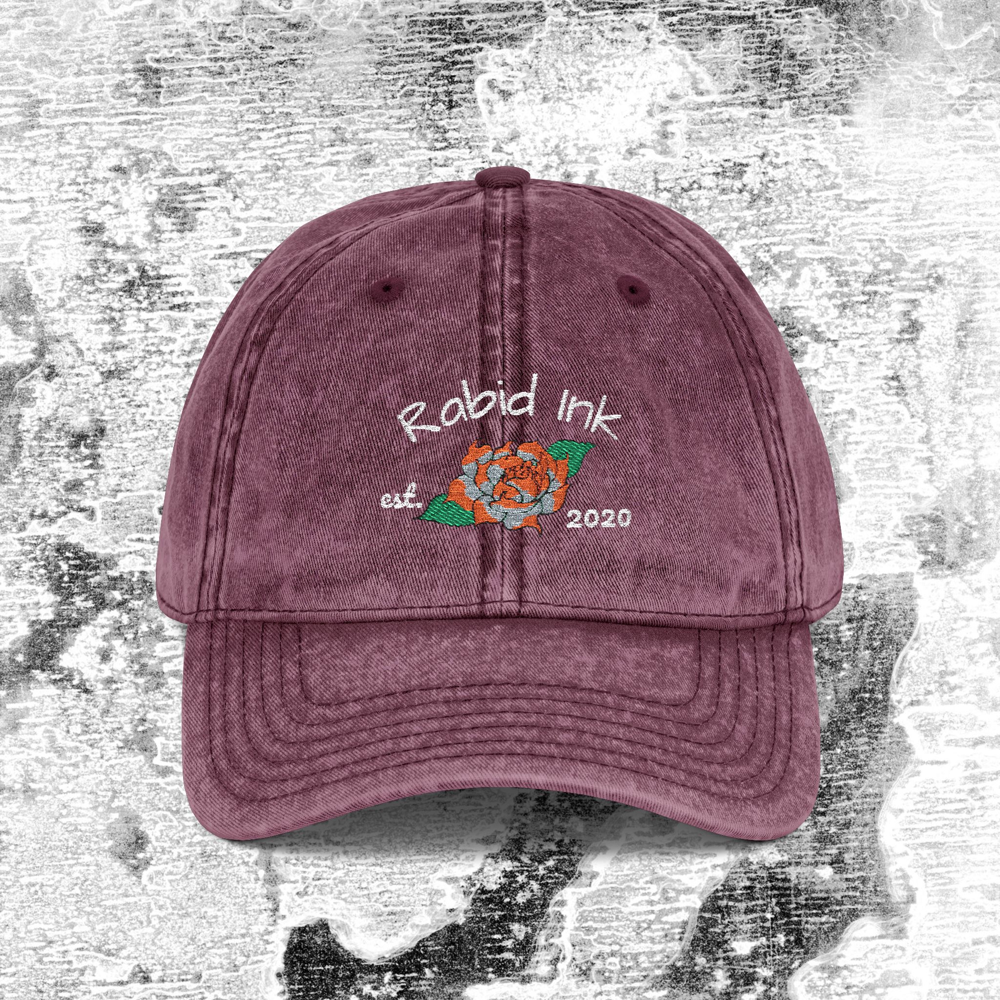 11347187785254542610_2048_custom.jpeg Rabid ink floral emblem| washed out cap - Image 4
