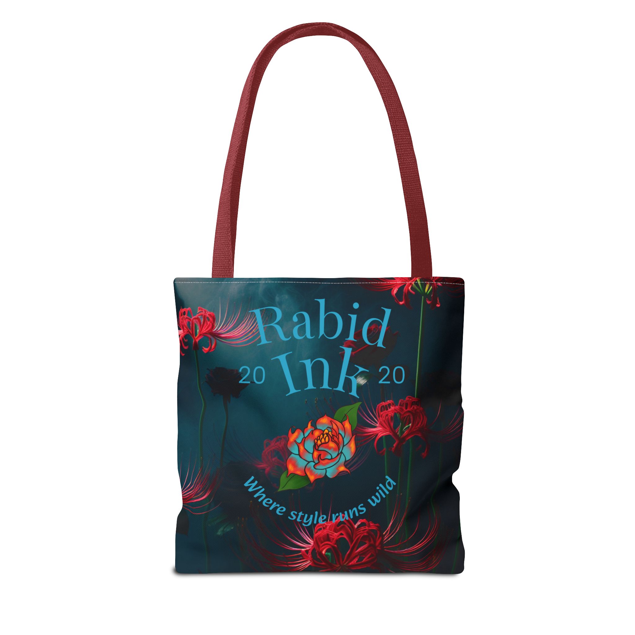 12217993802081697333_2048.jpeg Rabid Ink Floral Tote Bag, Eco-Friendly Floral Shoulder Bag, Reusable Canvas Tote, Unique Floral Market Bag, Floral Print Book Bag, Stylish - Image 2