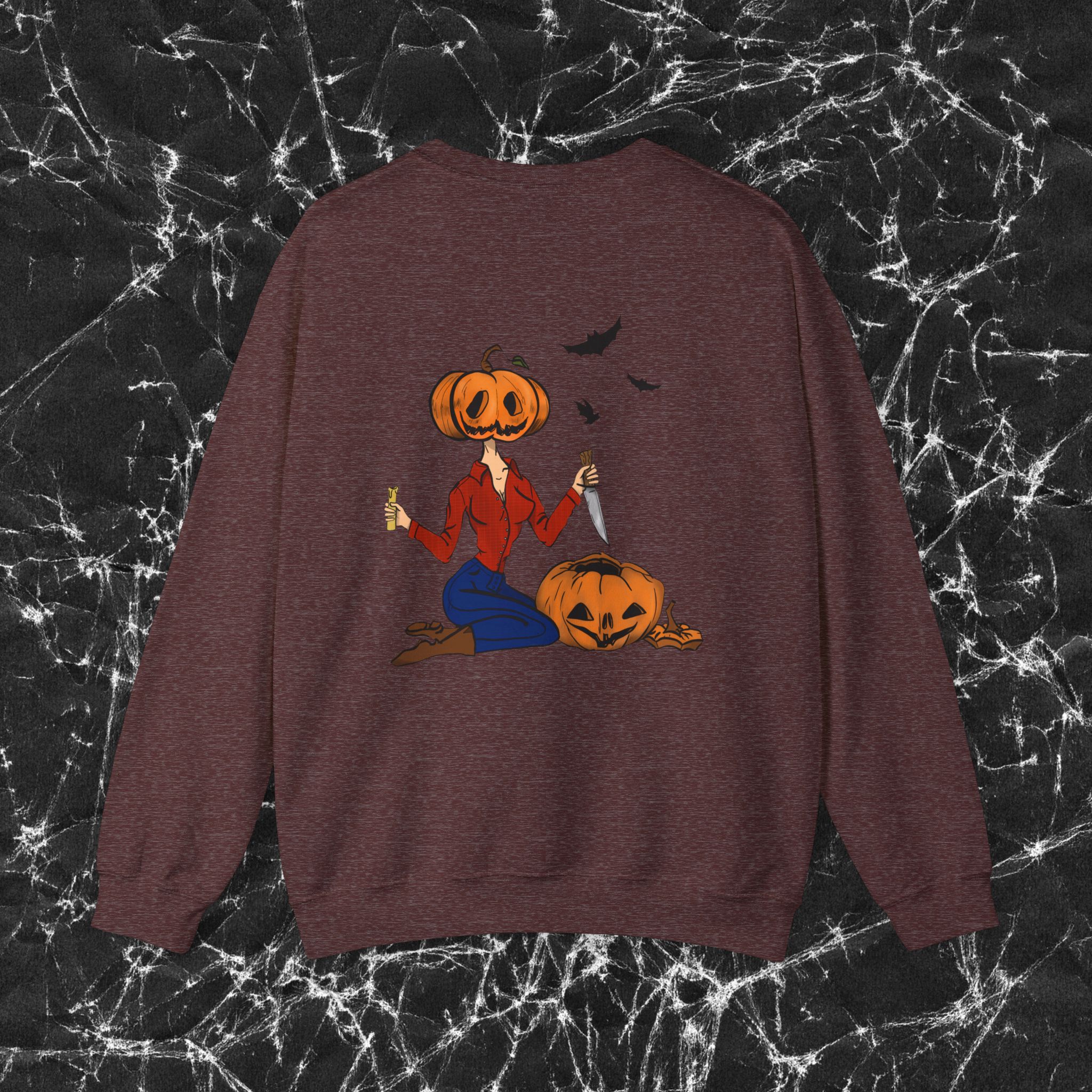 15754462610366811987_2048_custom.jpeg Pumpkin Carving Sweatshirt, Crewneck Jumper, Fall Harvest Sweater, Autumn Pullover, Spooky Season Top - Image 17