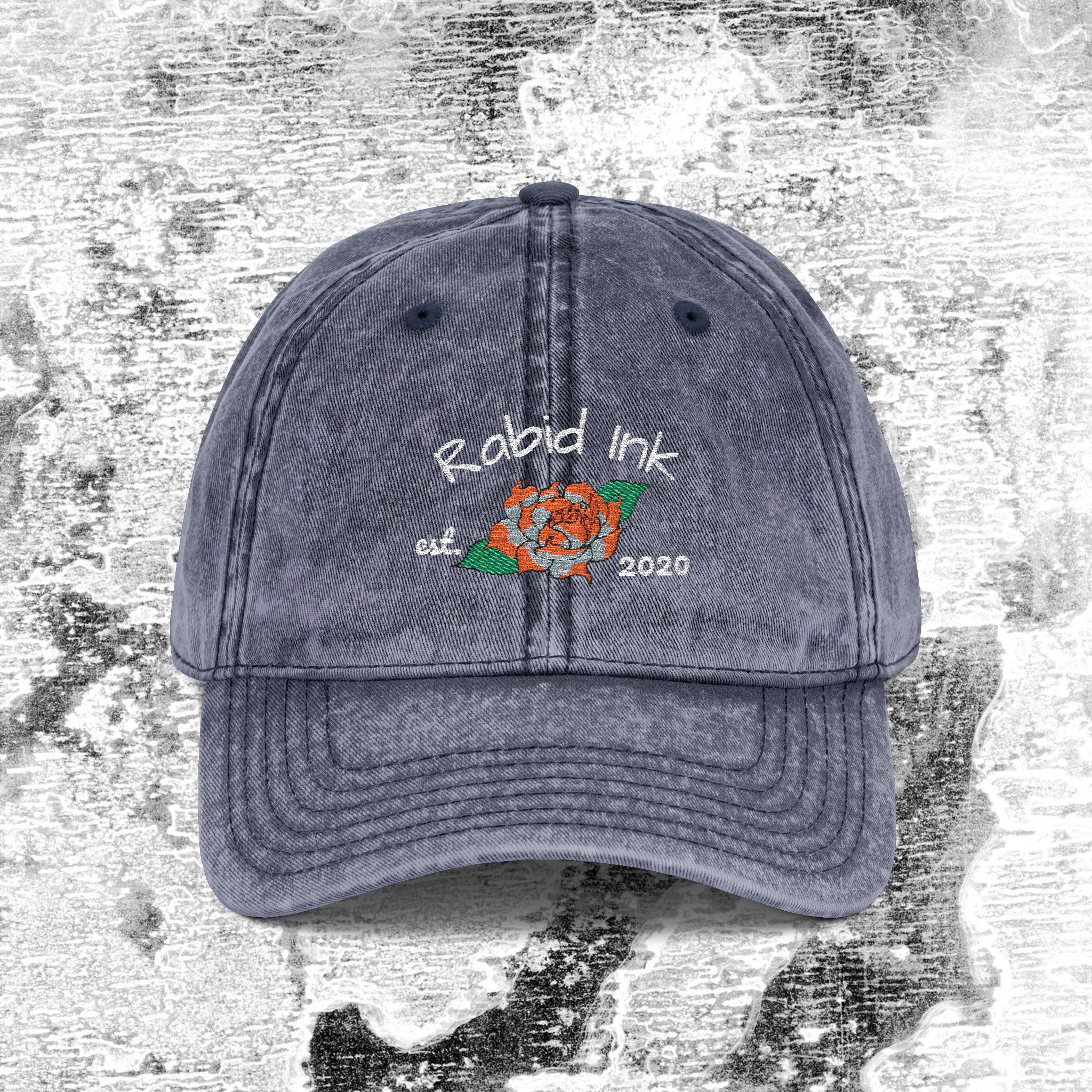 7953963406790606670_2048_custom.jpeg Rabid ink floral emblem| washed out cap - Image 3