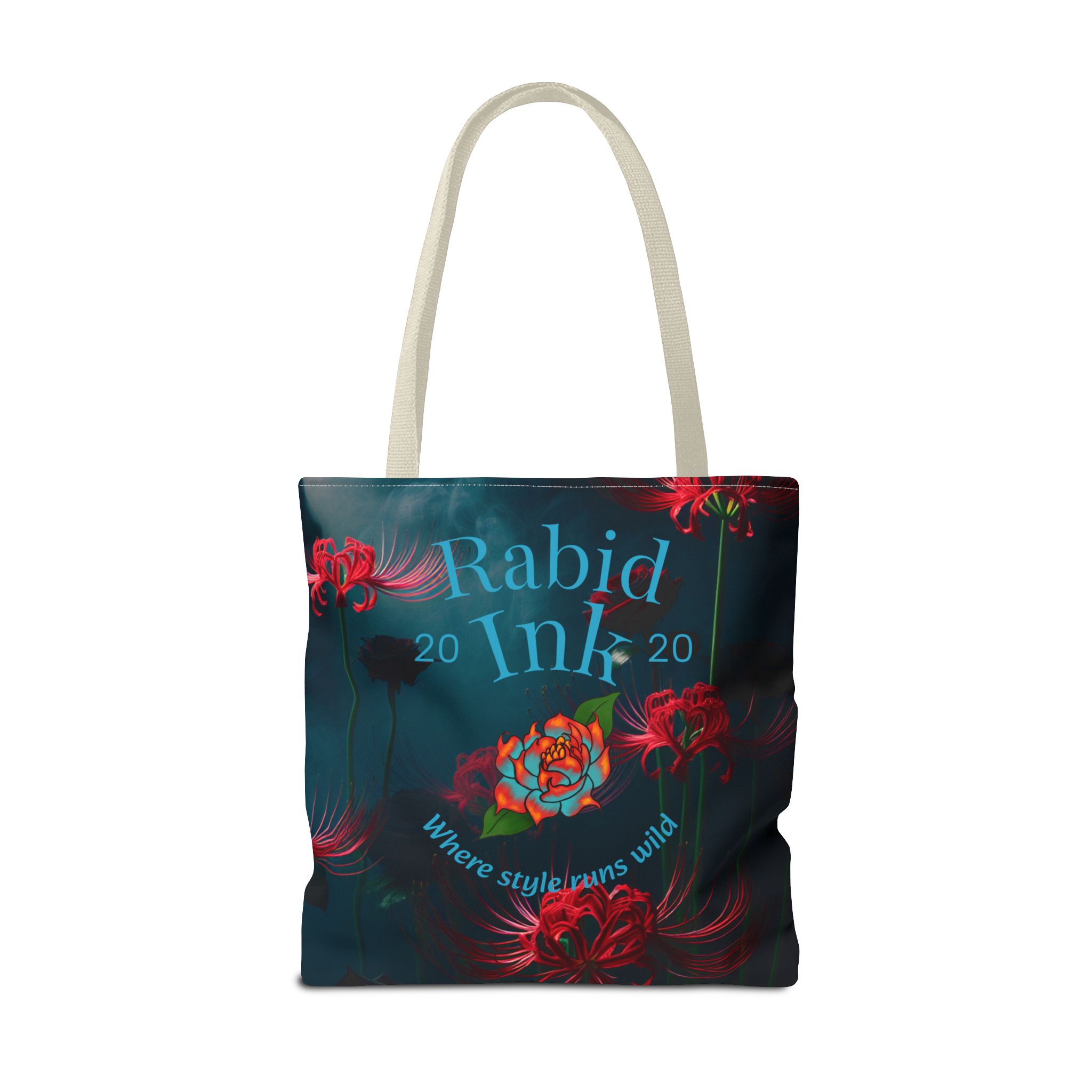 9370048826760239145_2048.jpeg Rabid Ink Floral Tote Bag, Eco-Friendly Floral Shoulder Bag, Reusable Canvas Tote, Unique Floral Market Bag, Floral Print Book Bag, Stylish - Image 5